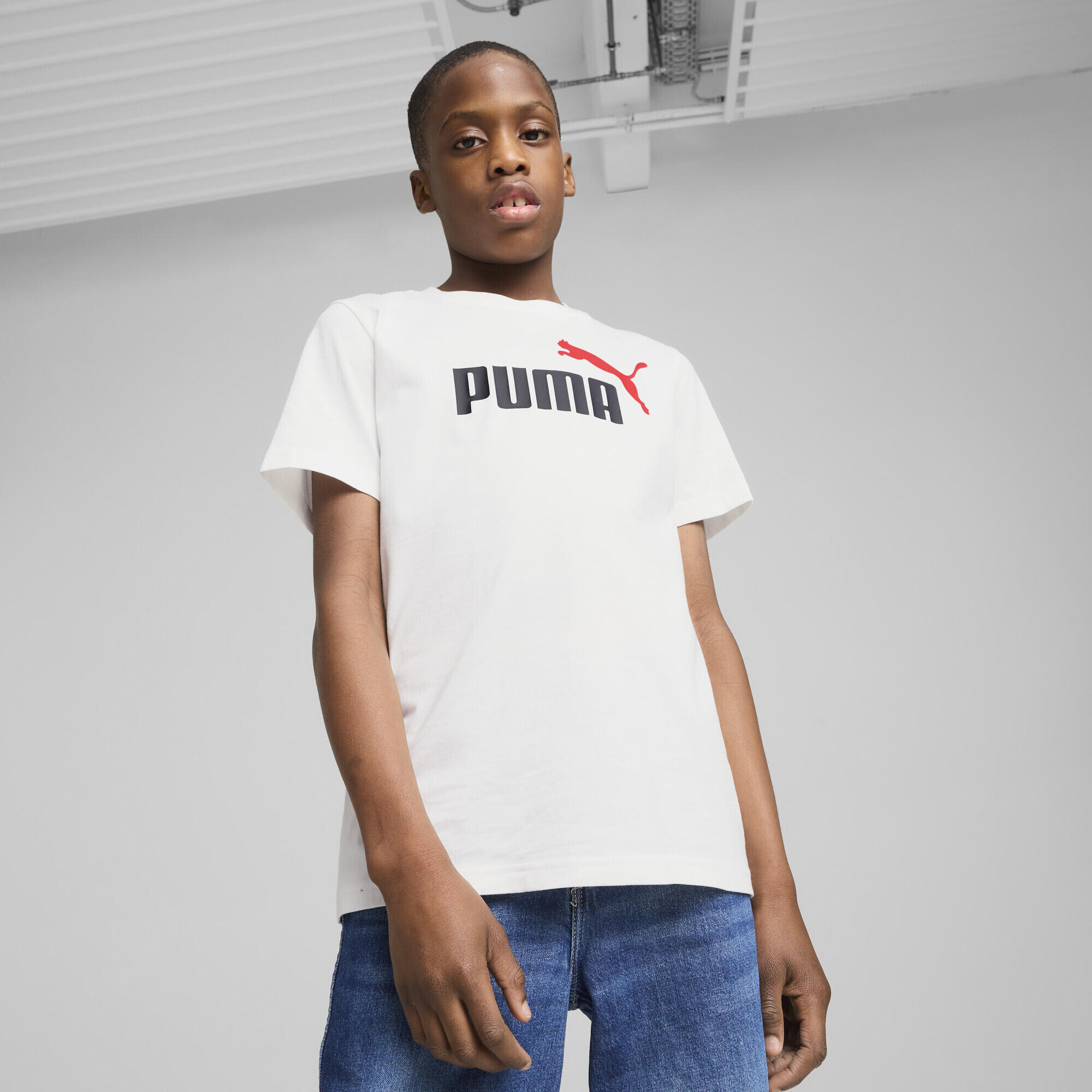 T-shirt con logo Essentials No. 1 colorato per ragazzi PUMA White 2/7
