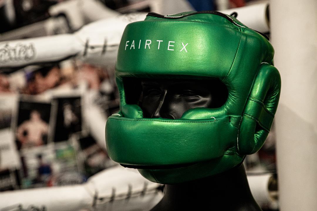 Kask Bokserski Sparingowy Fairtex HG17 z Ochroną Nosa Zielony L 7/7