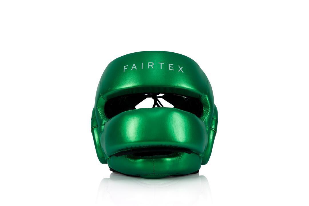 Kask Bokserski Sparingowy Fairtex HG17 z Ochroną Nosa Zielony L 2/7