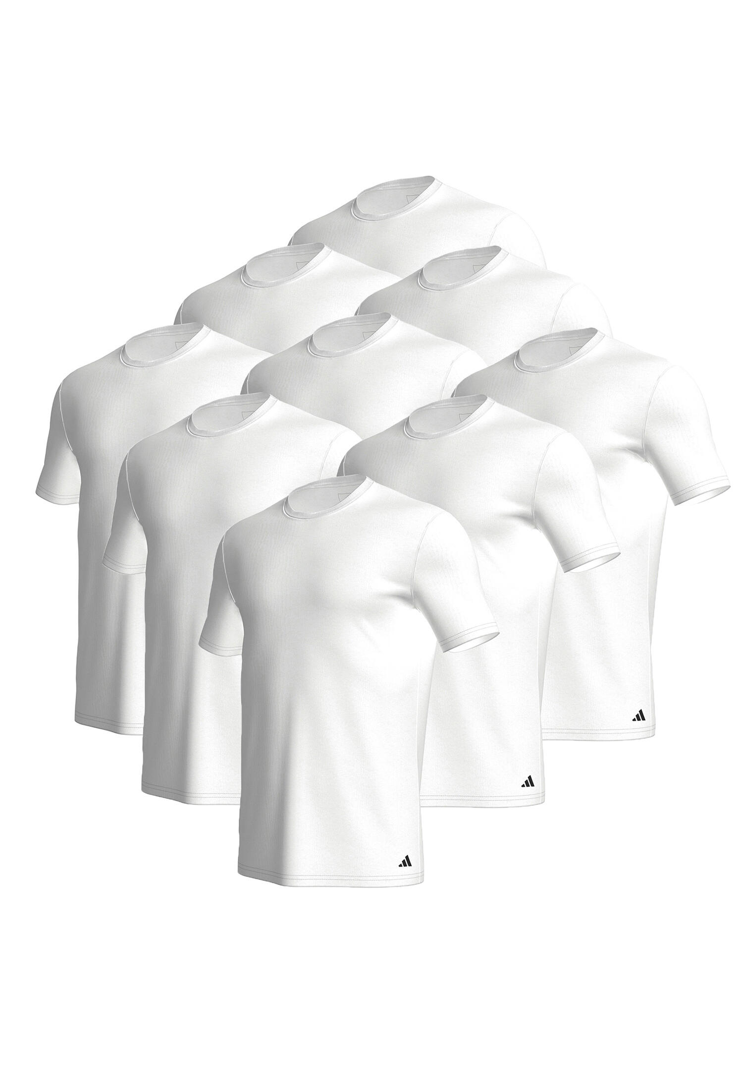 ADIDAS adidas Crew Neck T-Shirt Herren Unterhemd Rund Ausschnitt Baumwolle 9er Pack