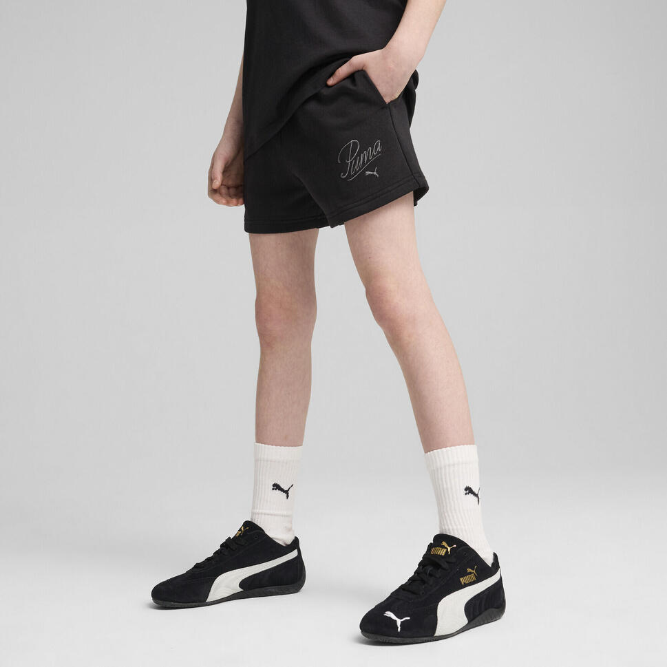 Młodzieżowe szorty Essentials Script PUMA Black