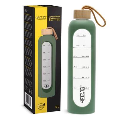 Borraccia sportiva vetro donna 1000ml BPA Free scala graduata 4FIZJO