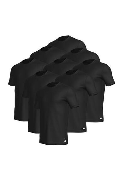 adidas Crew Neck T-Shirt Herren Unterhemd Rund Ausschnitt Baumwolle 9er Pack