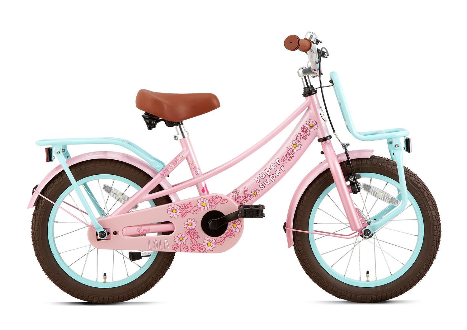 SUPERSUPER SuperSuper Lola Kinderfiets - Meisjes - 16 inch - Turquoise / Roze