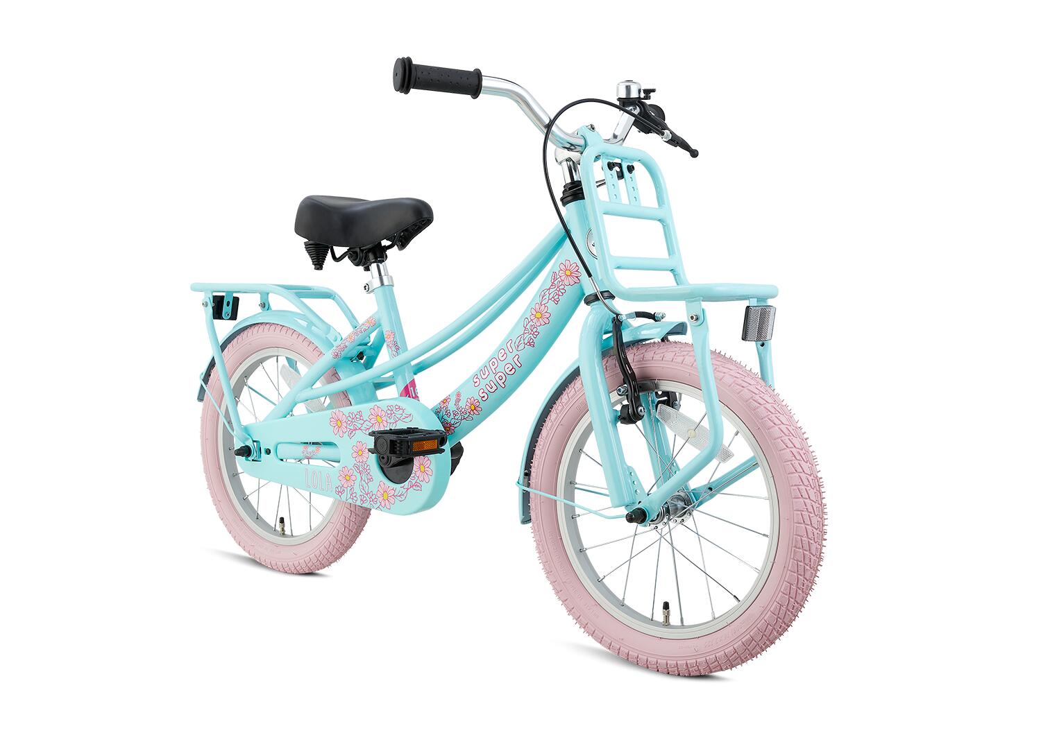 SuperSuper Lola Kinderfiets - Meisjes - 16 inch - Mint / Roze 2/4