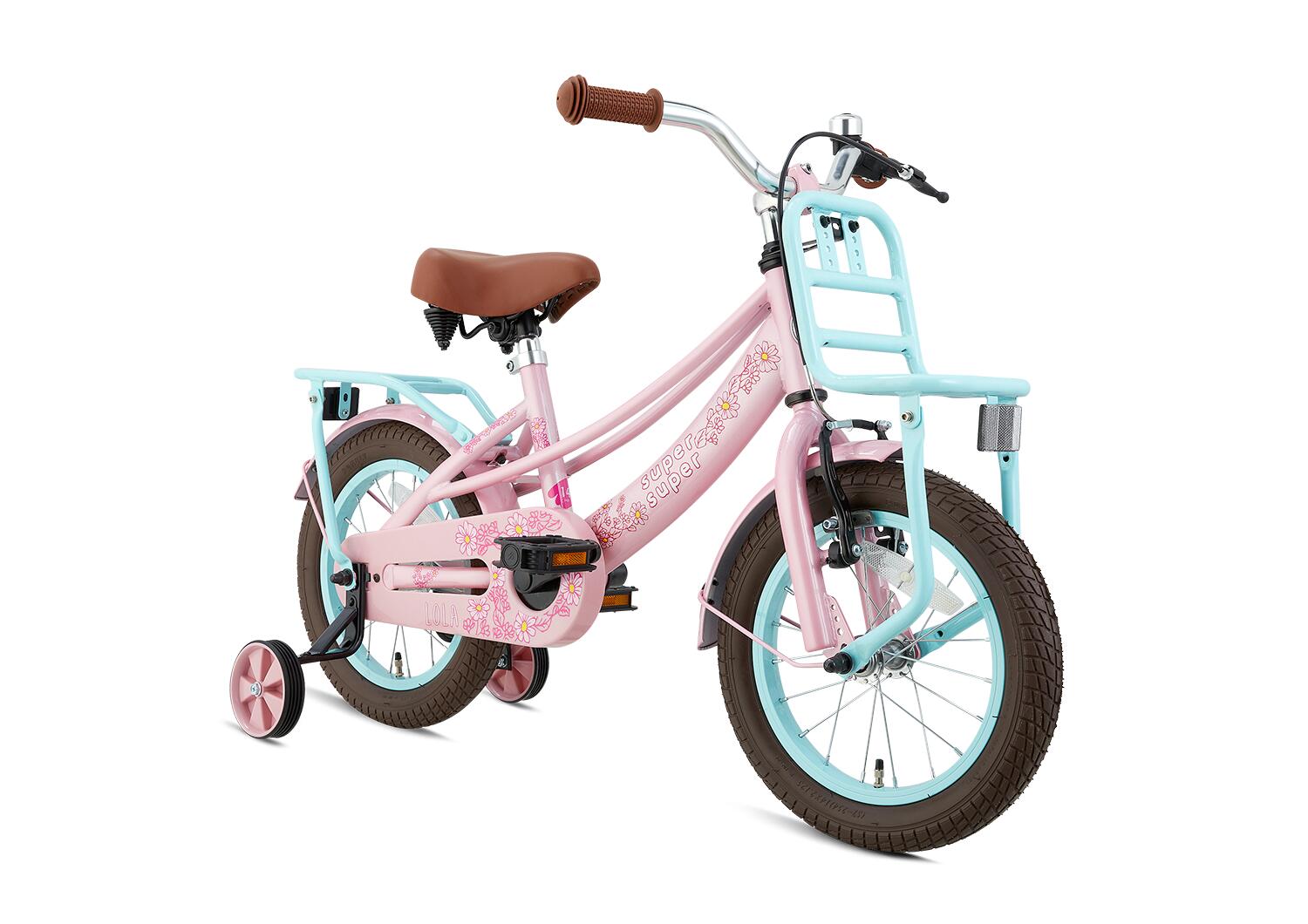 SuperSuper Lola Kinderfiets - Meisjes - 14 inch - Turquoise / Roze 2/5