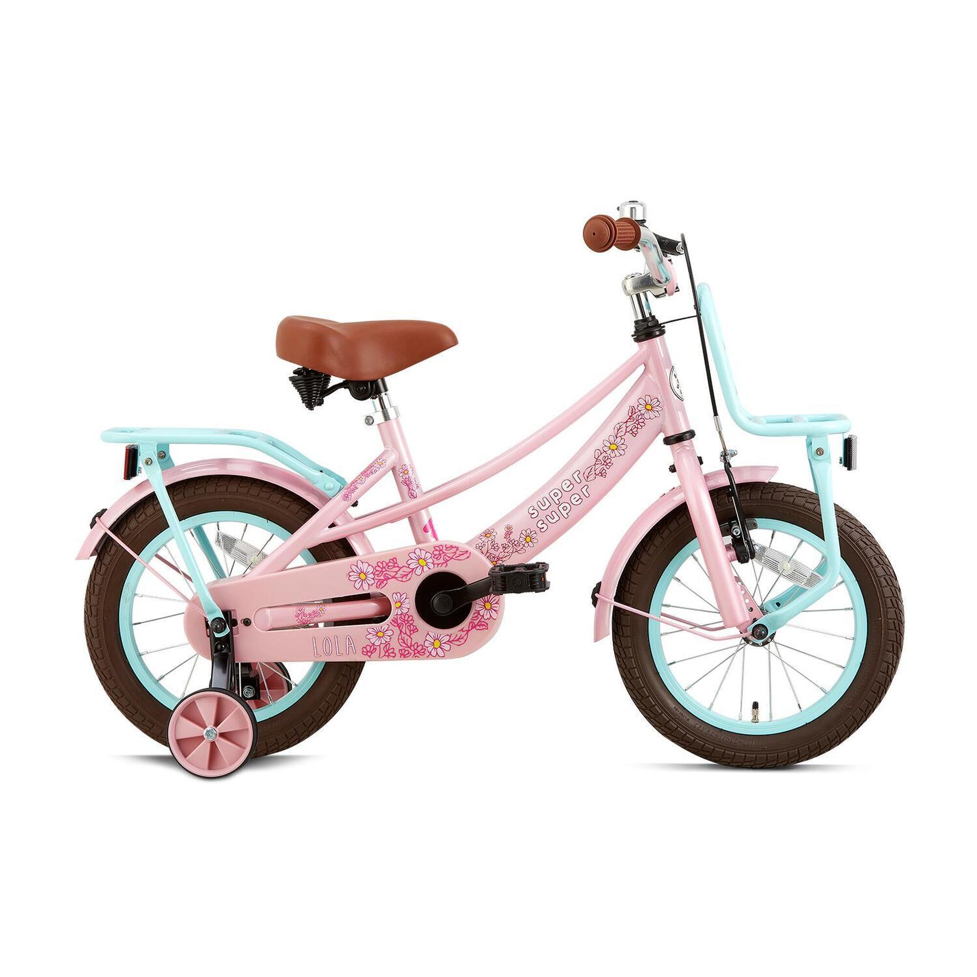 Supersuper - Vélo Enfant Supersuper Lola - Filles - 14 Pouces - Turquoise / Rose - Vélo Enfant - Rose - Decathlon