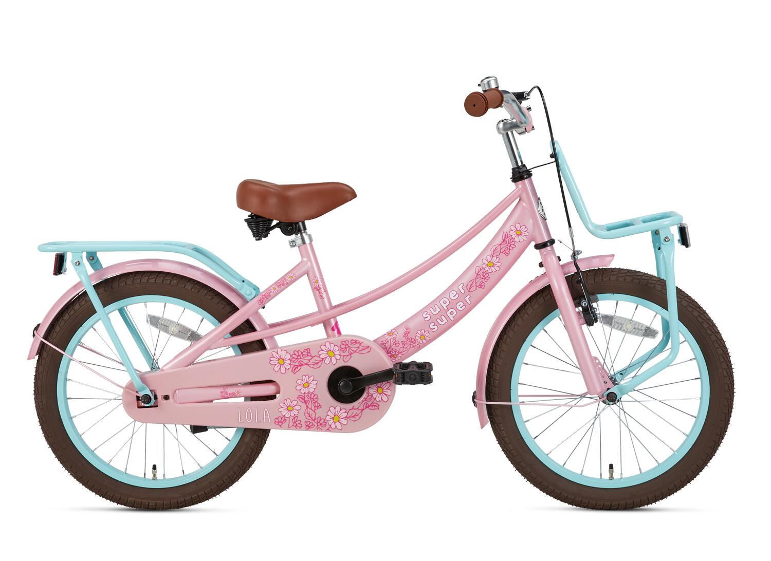 SUPERSUPER SuperSuper Lola Kinderfiets - Meisjes - 18 inch - Grijs / Roze