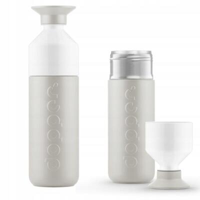 Butelka termiczna Dopper Gentle Grey 350 ml z kubkiem termos ekologiczna