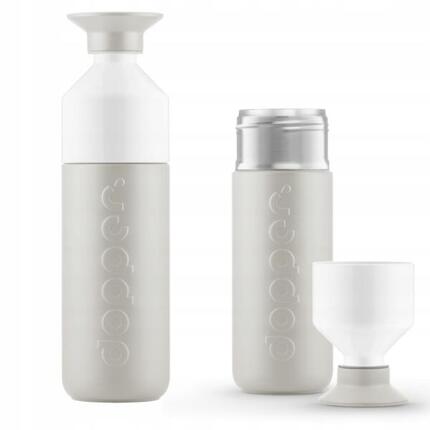 Butelka termiczna Dopper Gentle Grey 350 ml z kubkiem termos ekologiczna