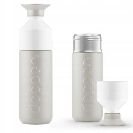 Butelka termiczna Dopper Gentle Grey 350 ml z kubkiem termos ekologiczna