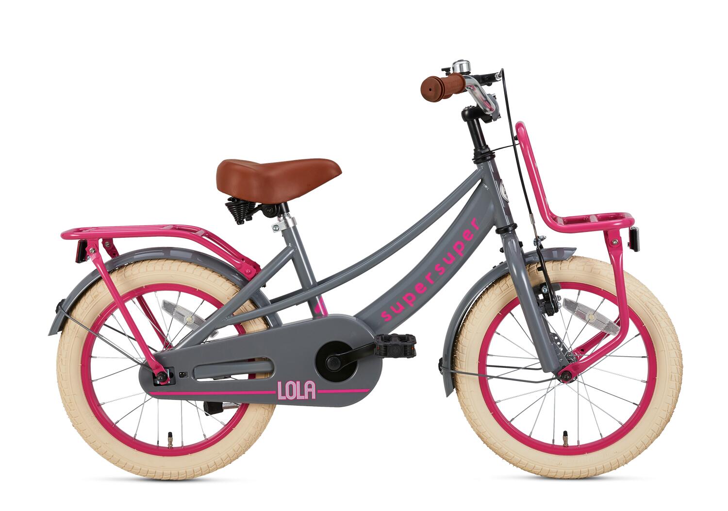 SUPERSUPER SuperSuper Lola Kinderfahrrad - Mädchen Grau / Pink