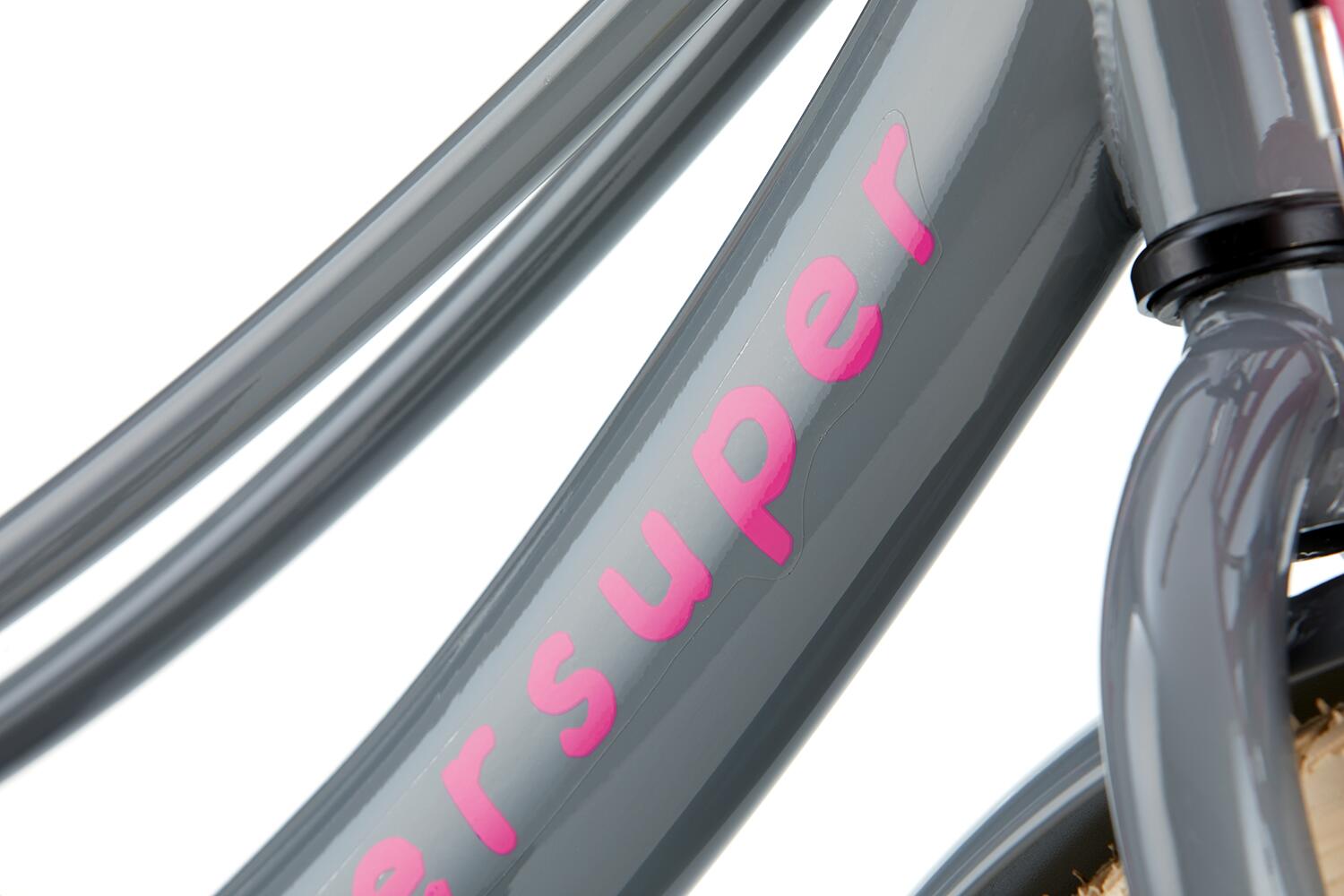 Bici Bambino SuperSuper Lola - Ragazze - Grigia / Rosa 5/6
