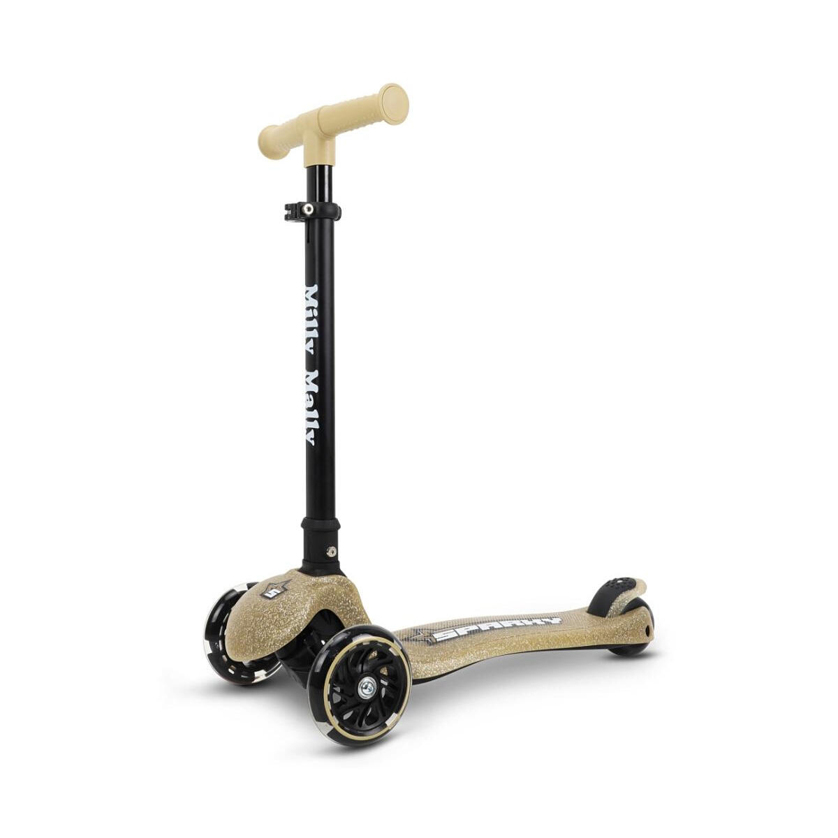 Milly Mally - Scooter Sparky Or Avec Roues Led - Plateau Porte Enfant - Beige - Taille Unique - Decathlon