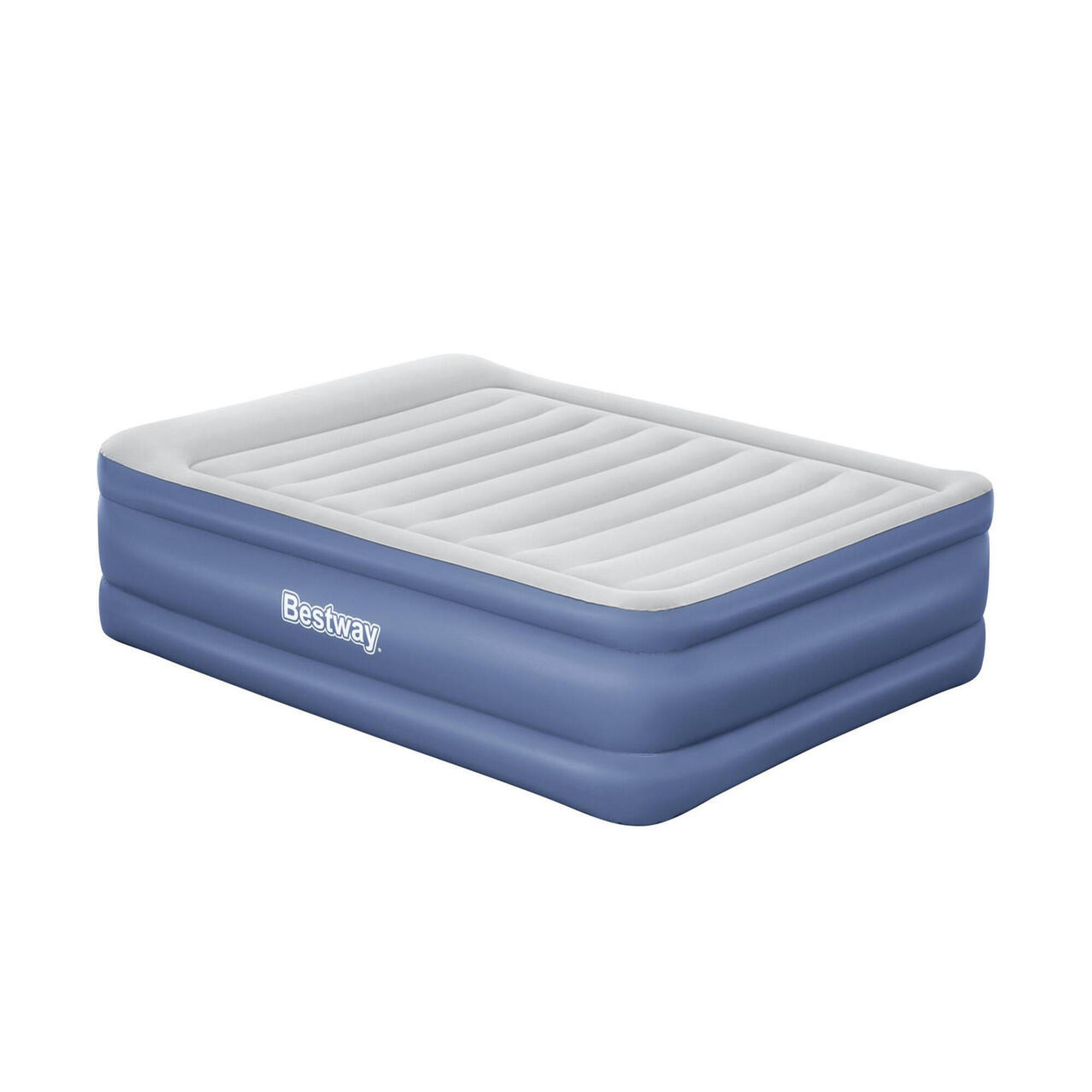 Bestway - Bestway Lit Gonflable 2 Places Tritech Pompe Électrique Intégrée 203x152x61cm - Matelas Gonflable - Multicolore - Taille Unique - Decathlon