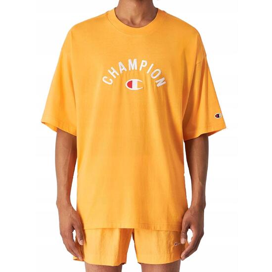 KOSZULKA męska CHAMPION 220798-OS059 bawełna pomarańczowy sportowy L