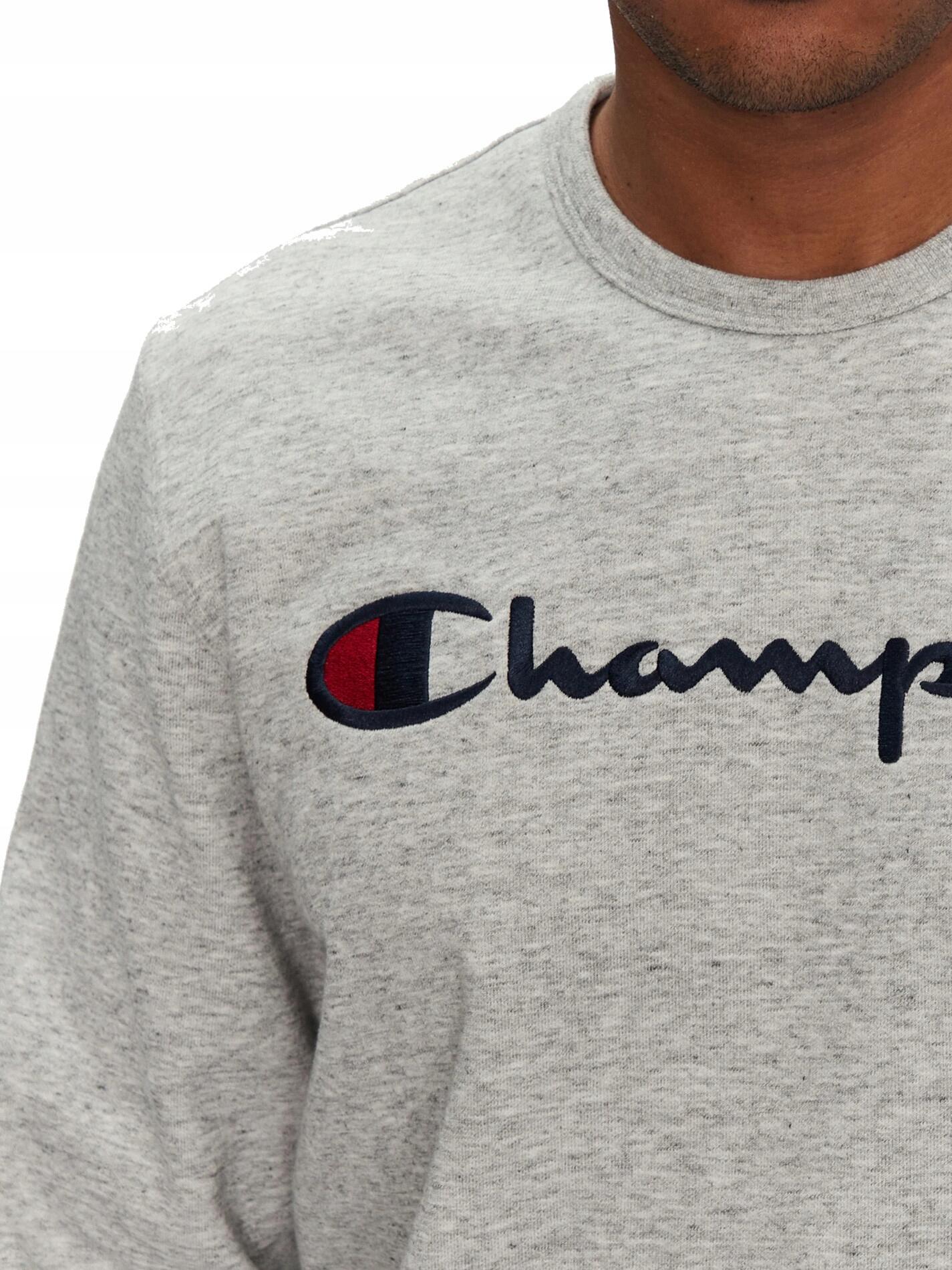 BLUZA męska CHAMPION 220727-EM021 bez kaptura szara sportowa bawełniana M 4/4