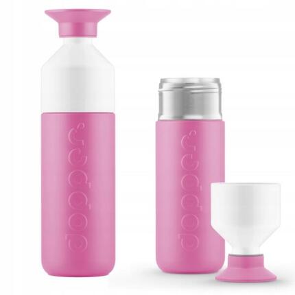 Butelka termiczna Dopper Pelican Pink 580 ml z kubkiem termos ekologiczna