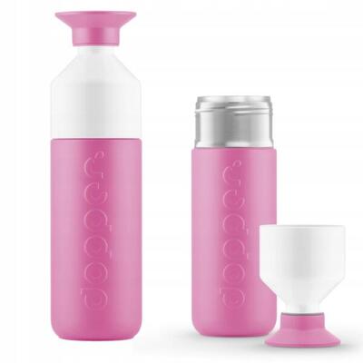 Butelka termiczna Dopper Pelican Pink 350ml z kubkiem termos ekologiczna