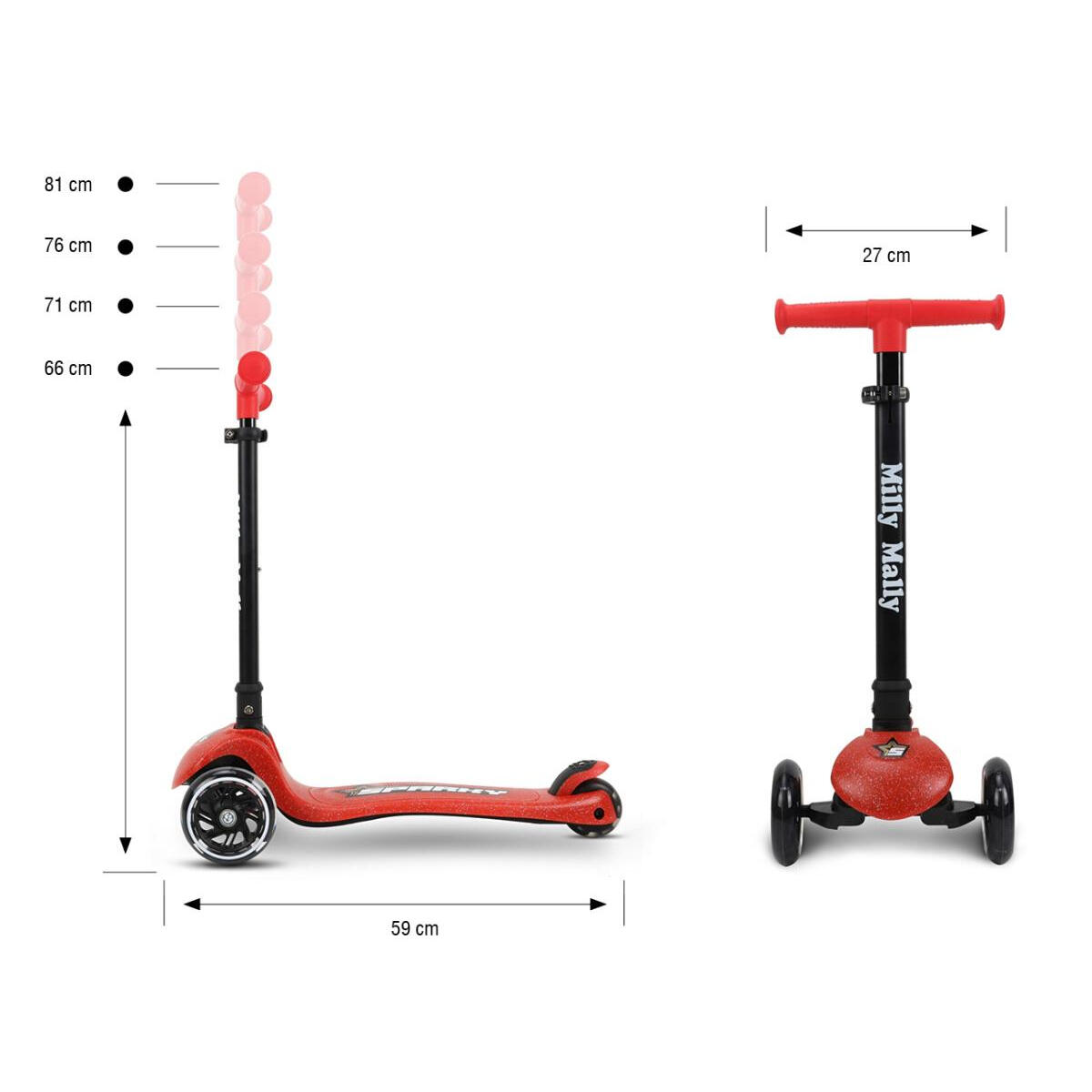 Sparky Rode Step met LED-wielen 3/7