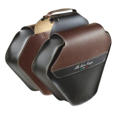 Selle monte grappa dubbele tas 17.5l mode skay zwart d-bruin