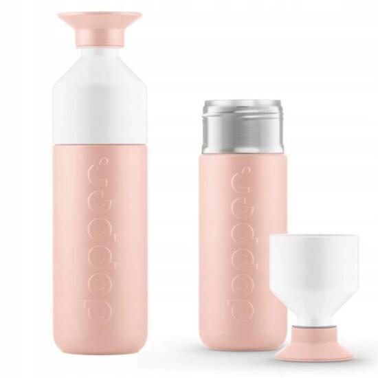 Butelka termiczna Dopper Pebble Peach 350 ml z kubkiem termos ekologiczna