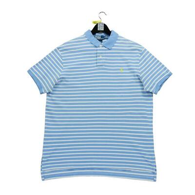 Tweedehands - korte mouw poloshirt heren blauw - goede staat
