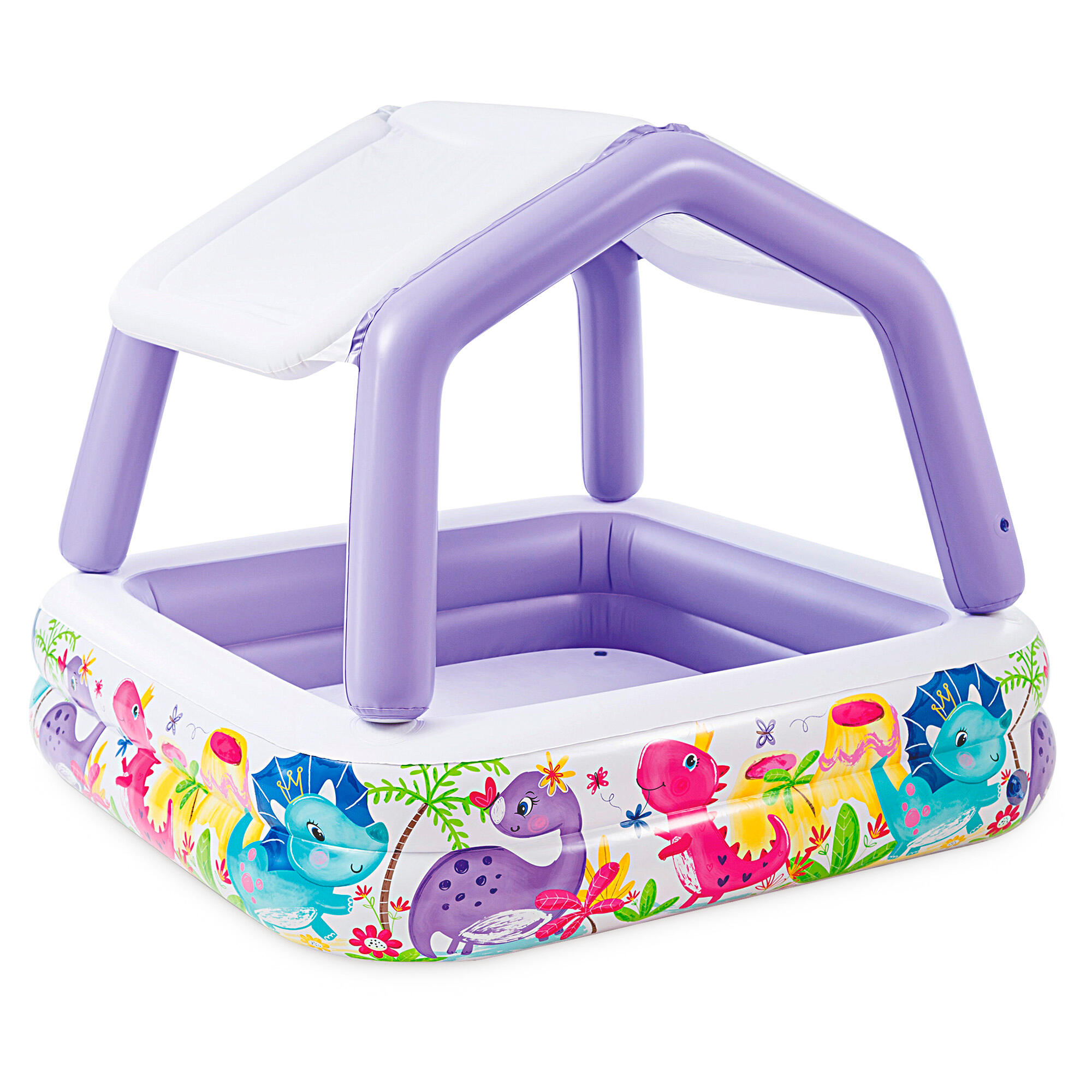 Piscina infantil inflável intex com toldo removível - 157x157x122 cm - 295 l