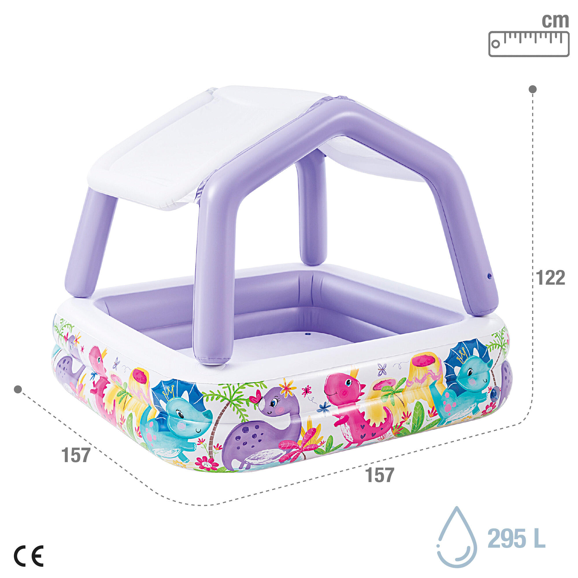 Piscina hinchable infantil INTEX con toldo extraíble - 157x157x122 cm - 295 l 2/5