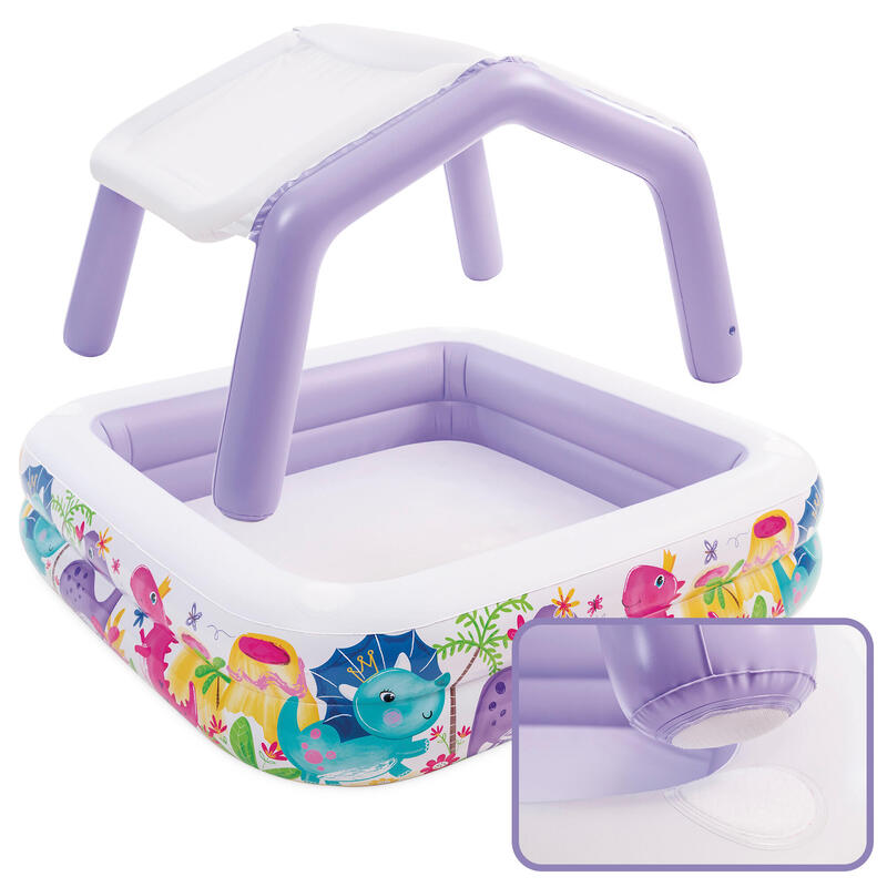 Piscina infantil inflável INTEX com toldo removível - 157x157x122 cm - 295 l