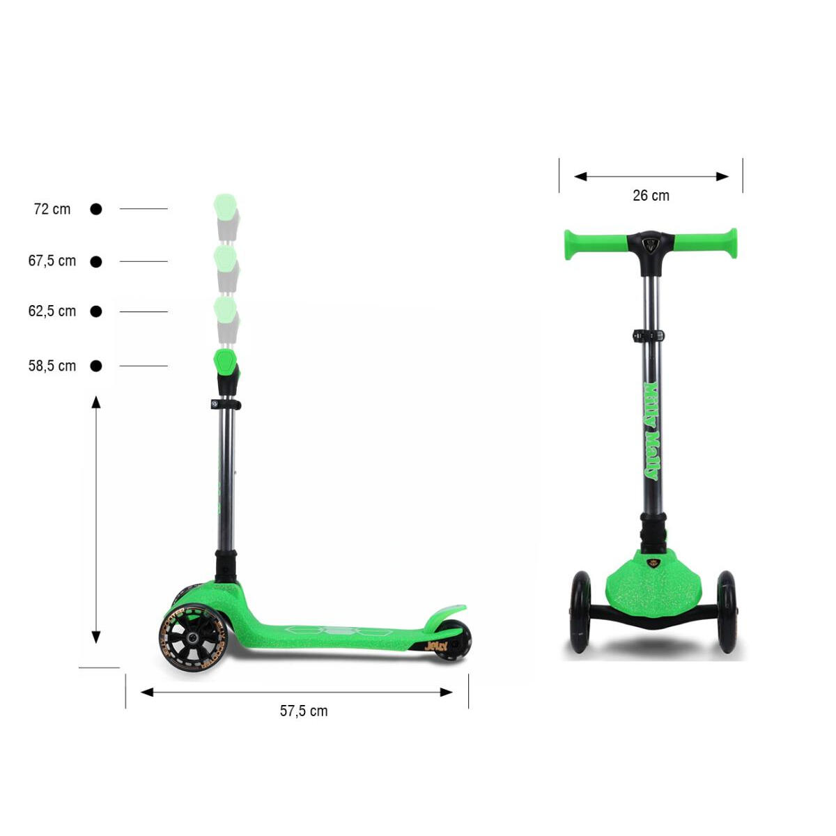 Scooter Jelly vert roues LED 2/7