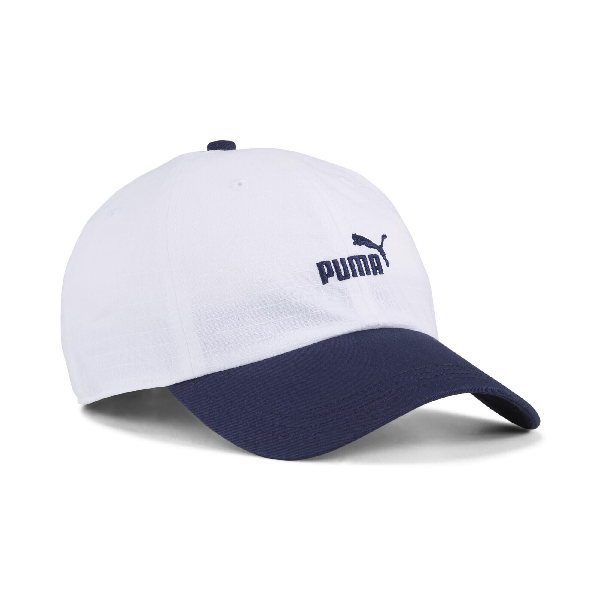 PUMA Gorra ESS Dad con logotipo n.º 1 y bloques de color PUMA White Navy Blue