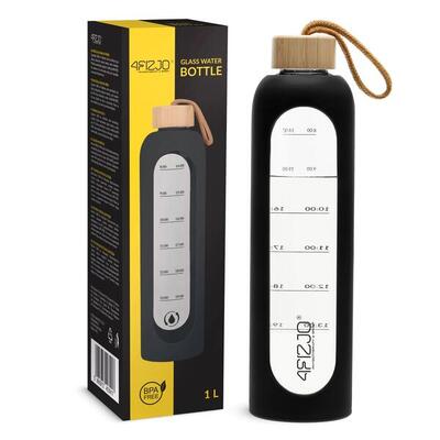 Borraccia sportiva vetro donna 1000ml BPA Free scala graduata 4FIZJO