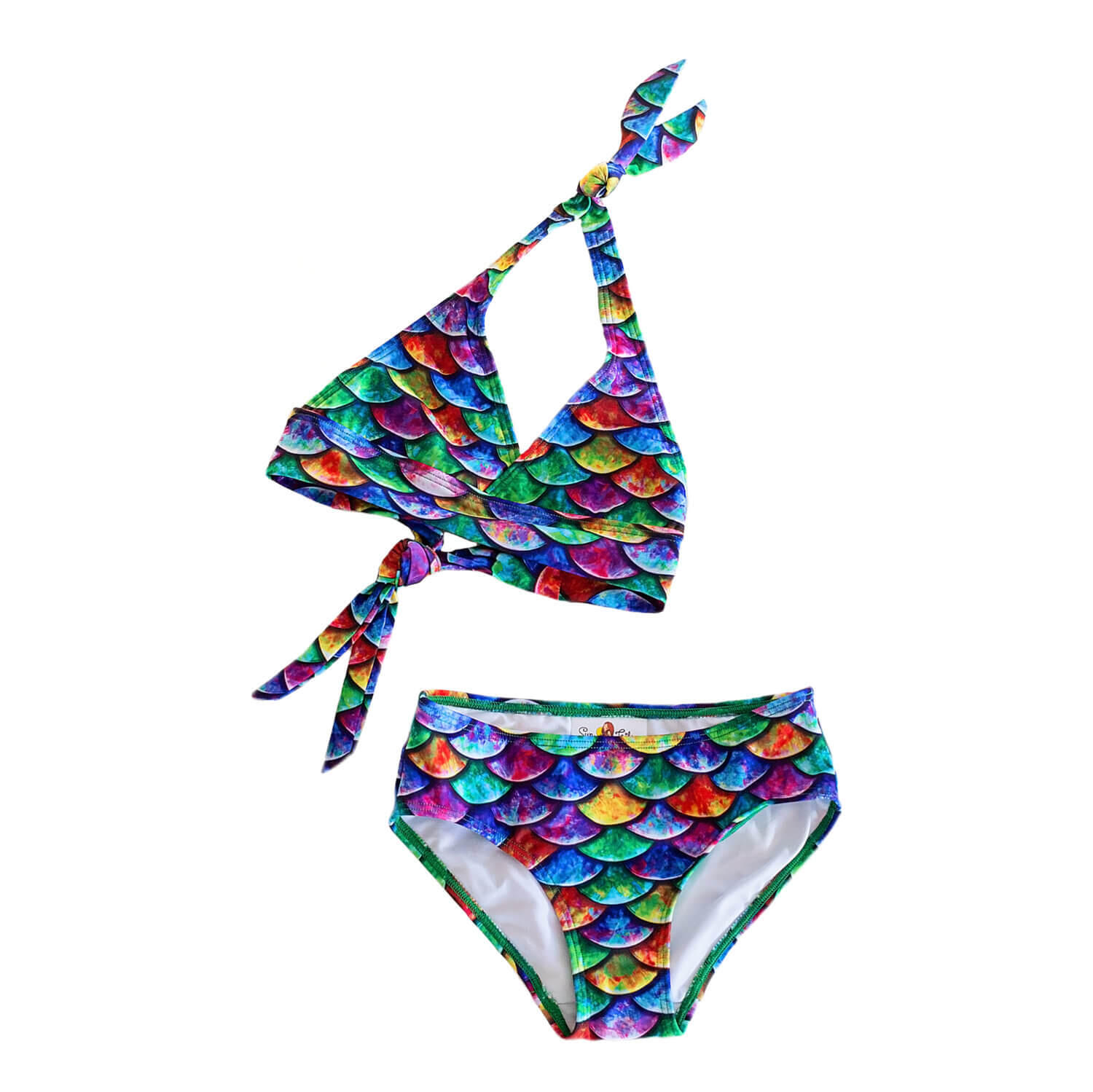 SUN TAILS Mermaid Bikini Hawaiian Rainbow XL