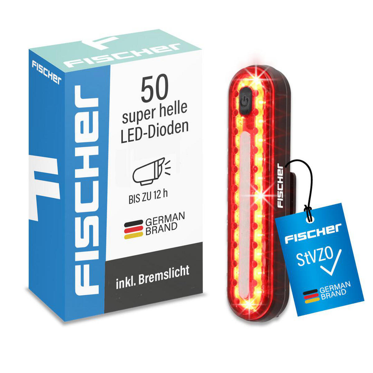 FISCHER Akku-LED Stableuchte mit Bremslicht 2/8