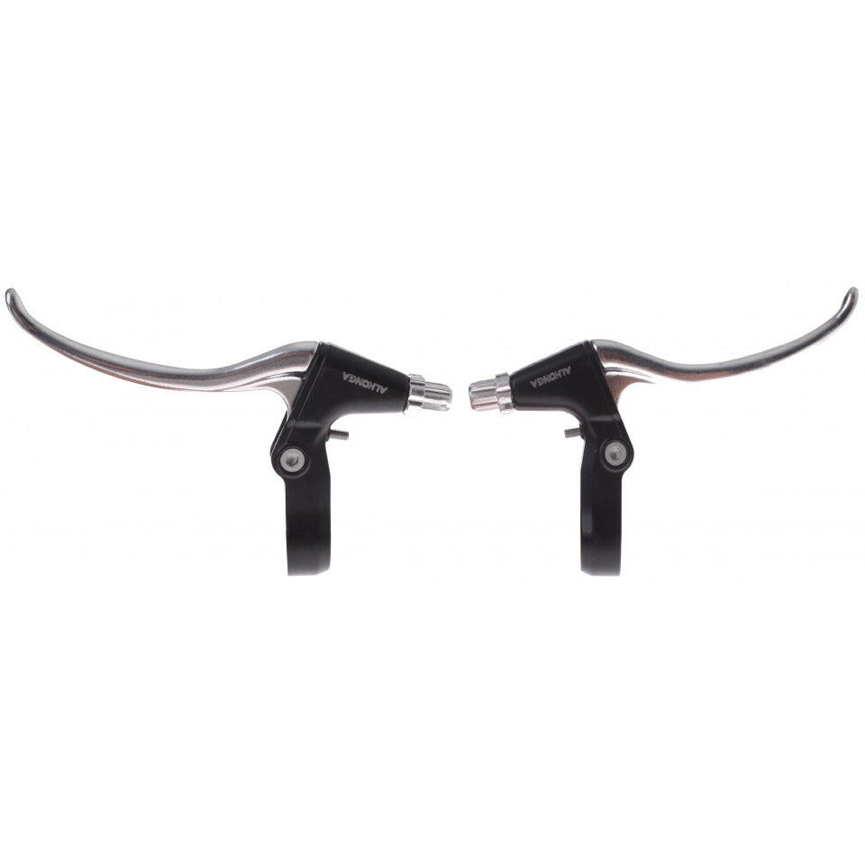 VWP Alhonga Bremsgriff-Set V-Brems 4-Finger Schwarz/Silber 2-teilig