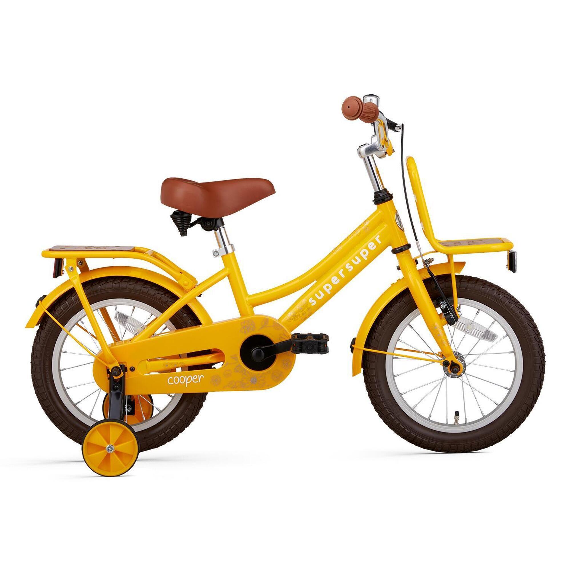 Supersuper - Vélo Enfant Supersuper Cooper Bamboo - 14 Pouces - Jaune - Vélo Enfant - Jaune - Decathlon