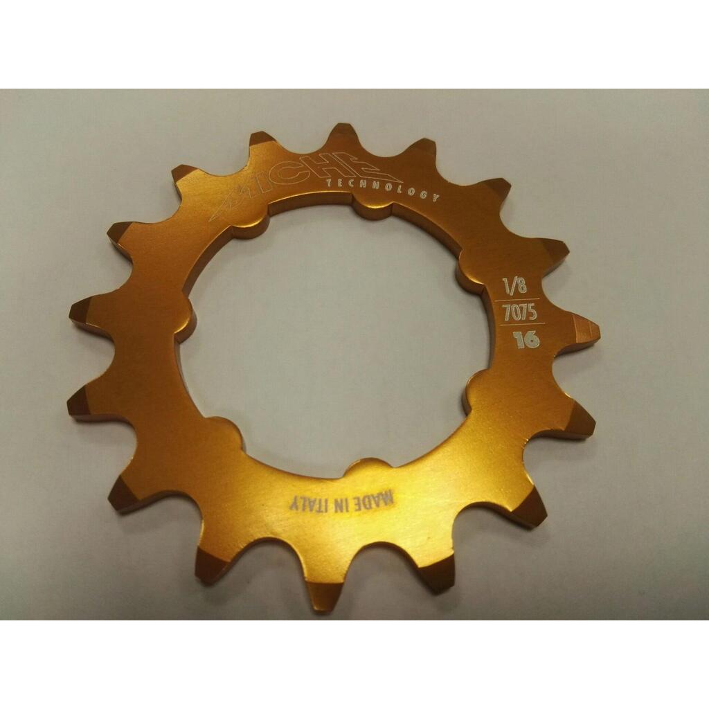 Miche Chain Leaf 21T 1/8 Pista Gold with Lock Ring