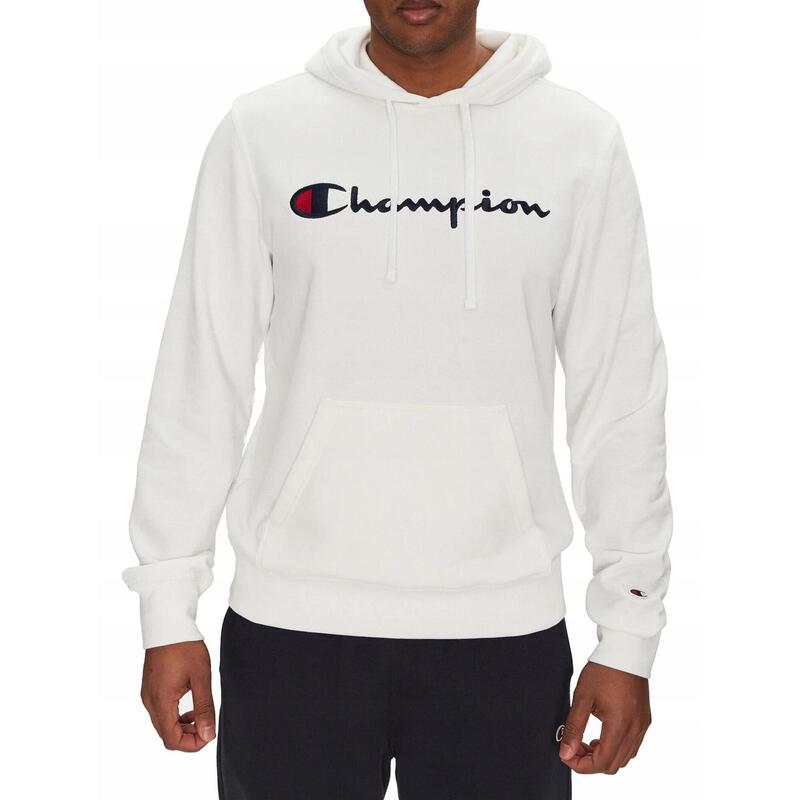 BLUZA męska CHAMPION 220726-WW001 kangurka z kapturem bawełniana biała M