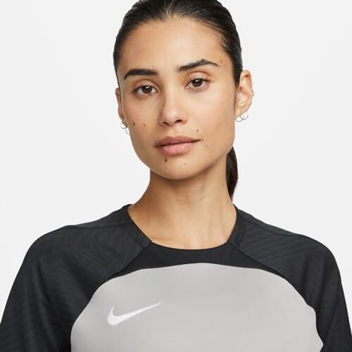 Maglia da Calcio Donna Nike a Maniche Corte - Pewter Grey/Nero/Bianco 3/4