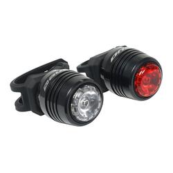 One Set d'Éclairage 20 USB Rechargeable Noir - Idéal pour le Cyclisme Urbain