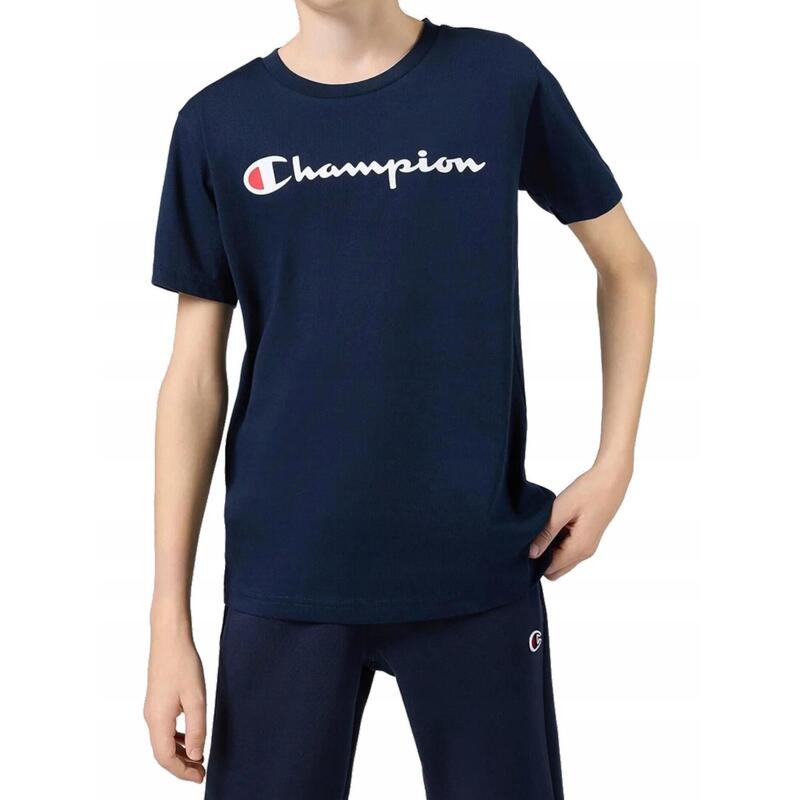KOSZULKA dziecięca CHAMPION 306879-BS501 granatowa sportowa bawełniana XL