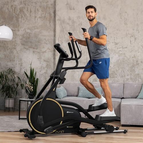 Vélo elliptique électromagnétique connecté, Hop-Sport HS-250CF Jucon, Noir 2/7
