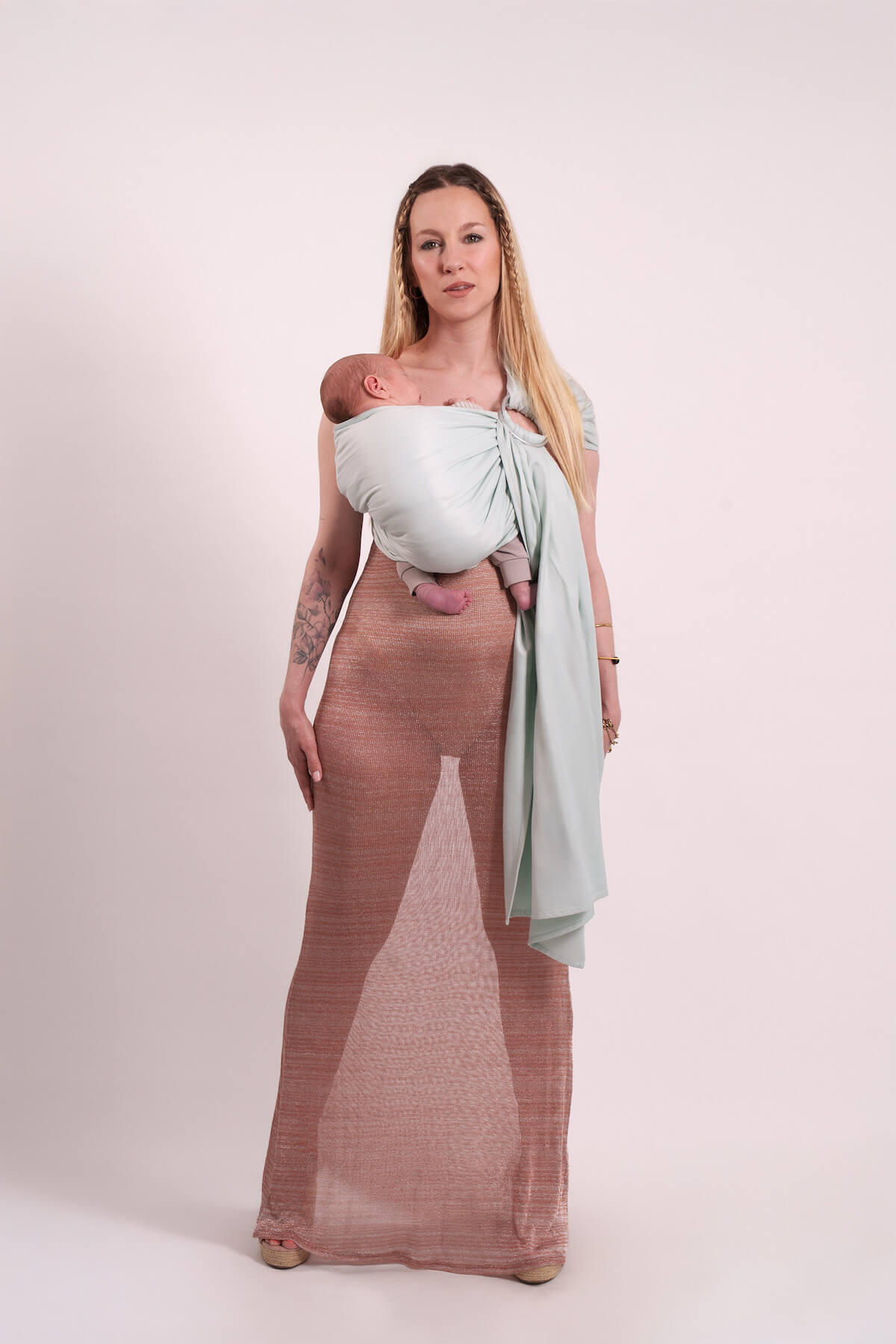 Sling Echarpe Tissée Sans Nœud - Azur Clair 4/5