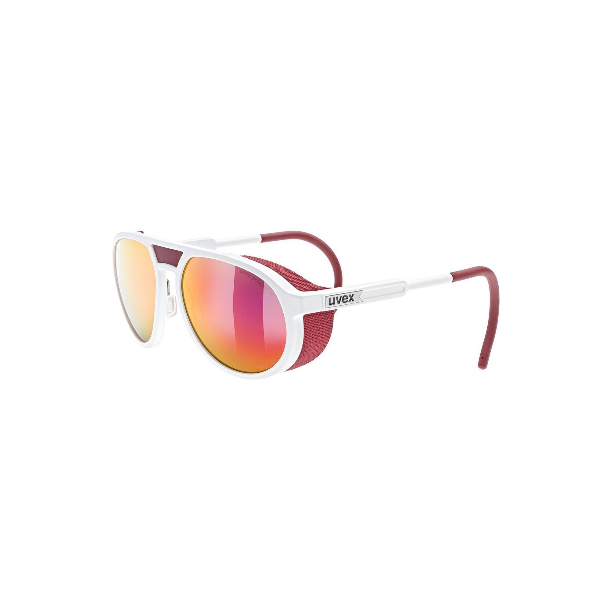 Okulary w góry Uvex MTN Classic P - white matt/mir.red