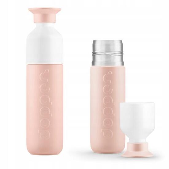 Butelka termiczna Dopper Pebble Peach 350 ml z kubkiem termos ekologiczna