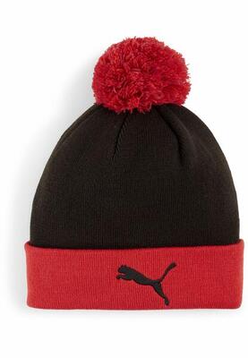 Ac milan beanie met pompom voor jongeren puma for all time red black