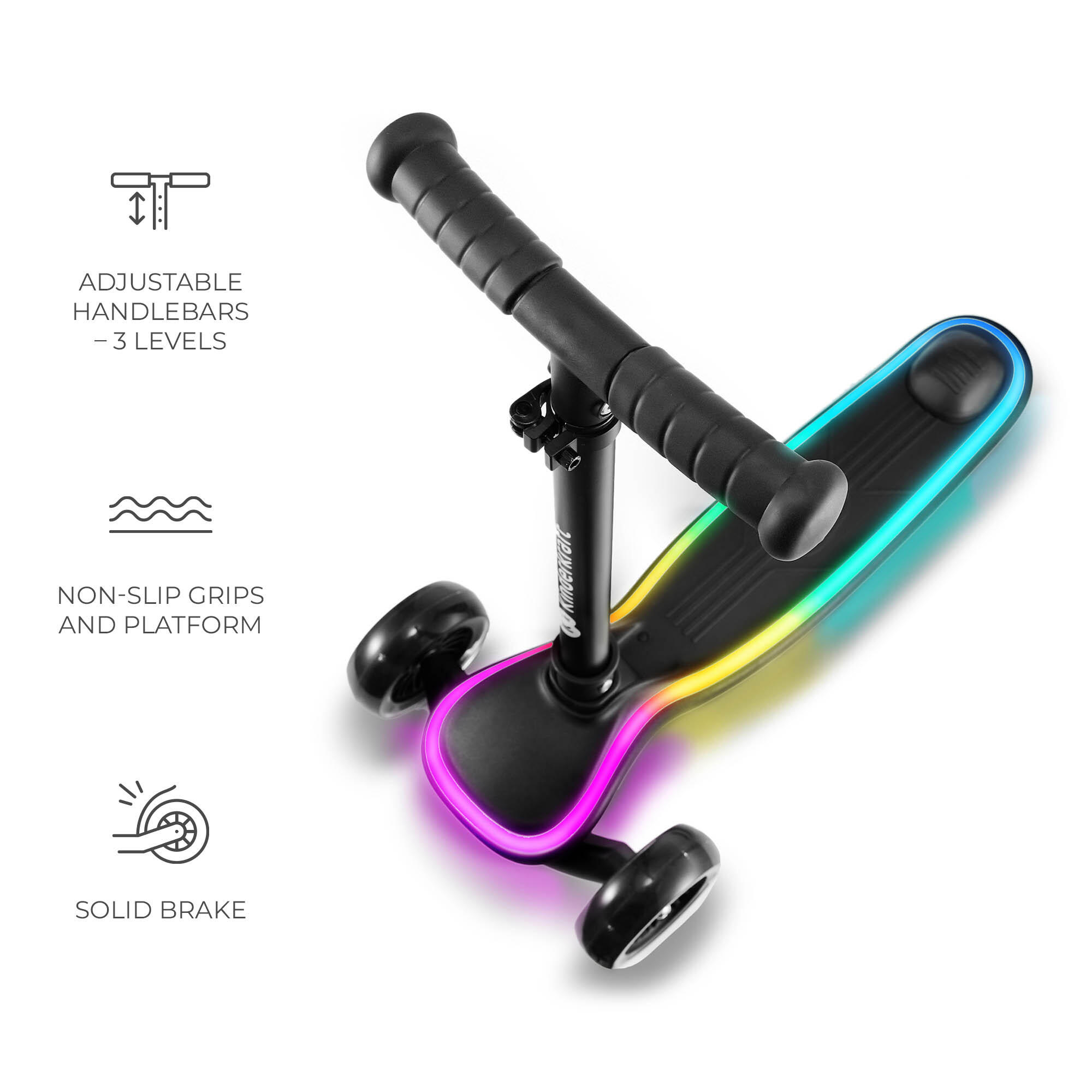 Trottinette Kinderkraft Raket LED piattaforma regolabile Nero 6/9