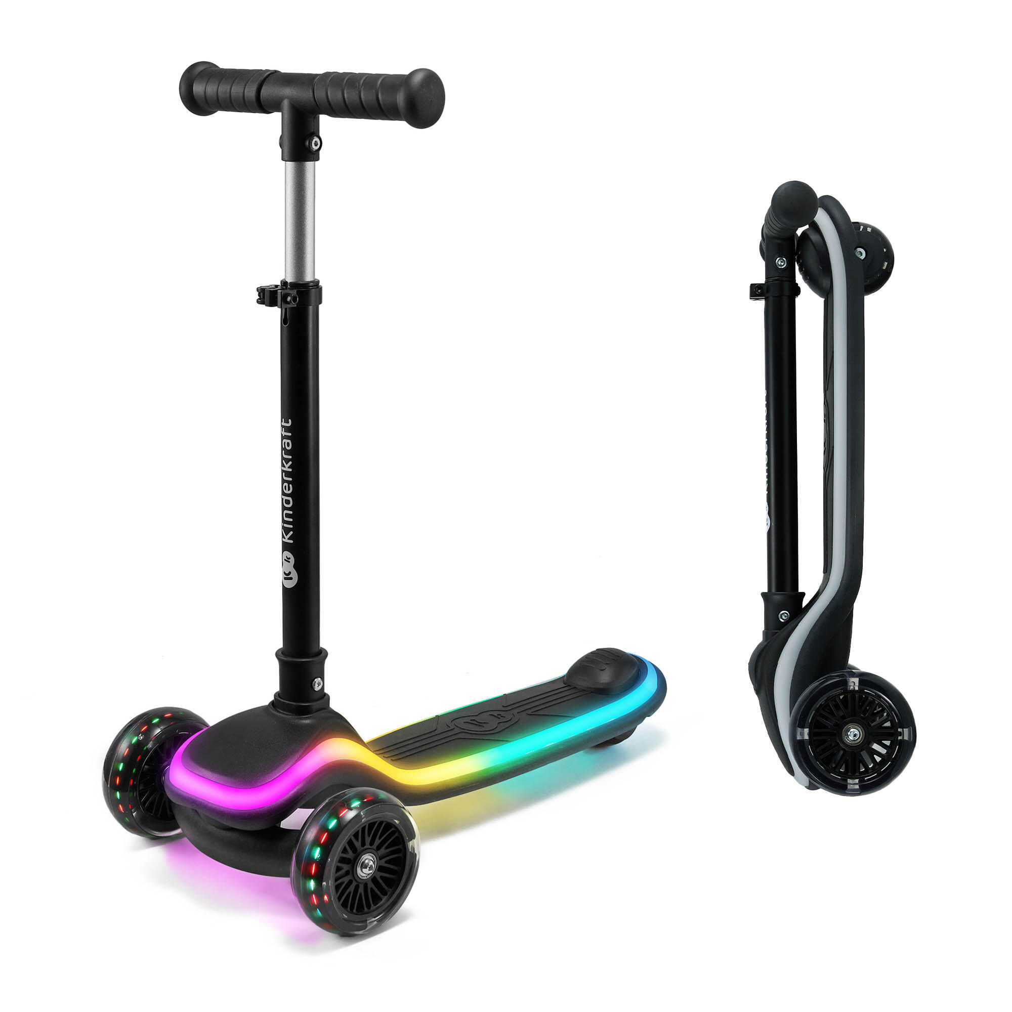 Trottinette Kinderkraft Raket LED piattaforma regolabile Nero 2/9
