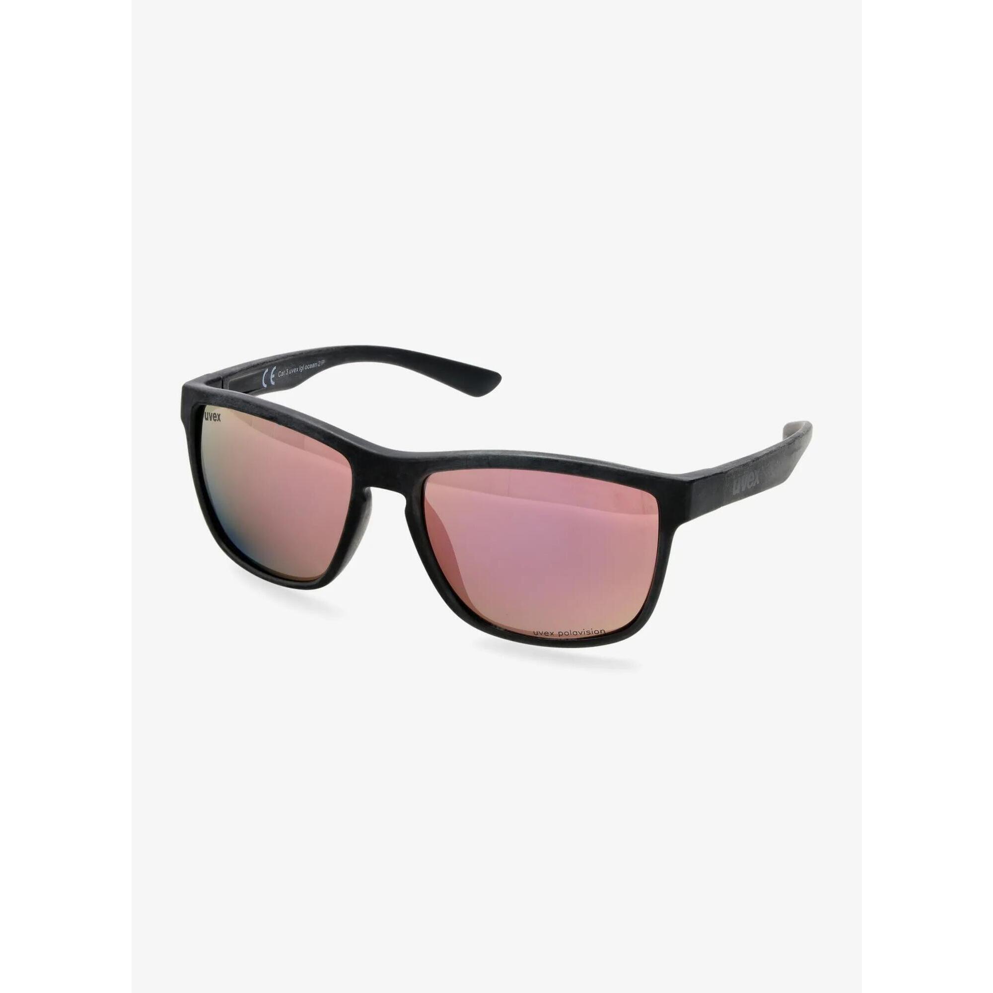 Okulary polaryzacyjne Uvex LGL Ocean 2 P - black matt/mirror rose